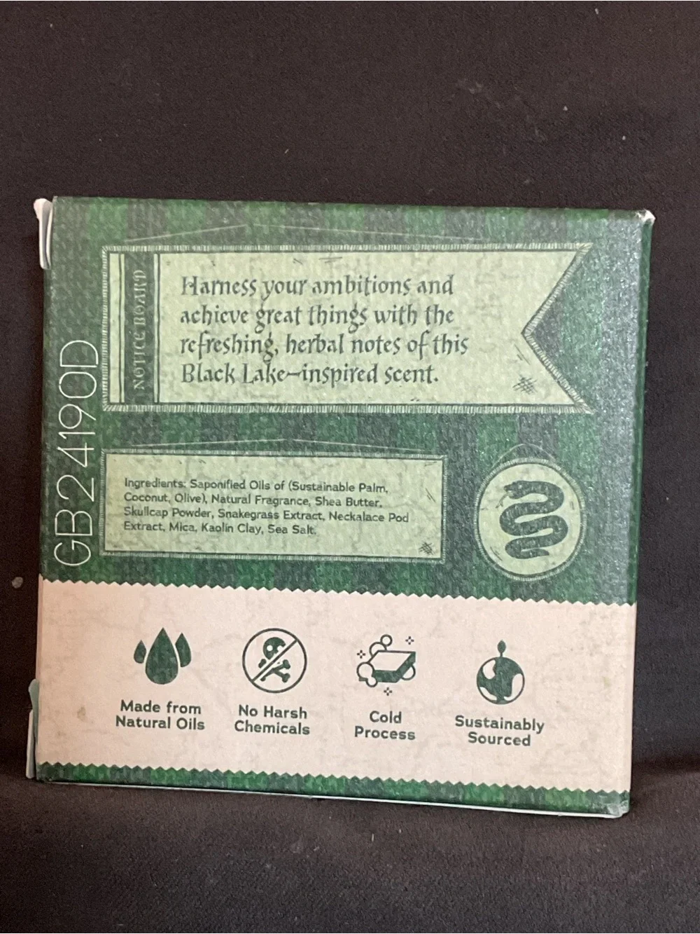 Mens Harry Potter Slytherin Suds of the Sly Men's Natural Bar Soap 5oz. Shea